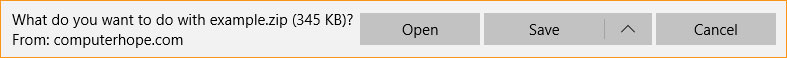 Solicitar abrir o guardar una descarga en Microsoft Edge.