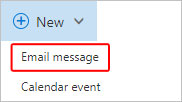 Botón para hacer clic para crear un nuevo correo electrónico.