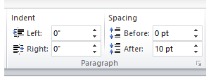 Microsoft Word Spacing