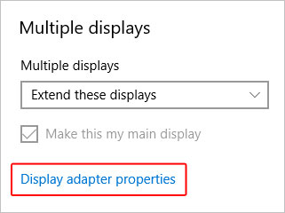 Enlace de propiedades del adaptador de pantalla.